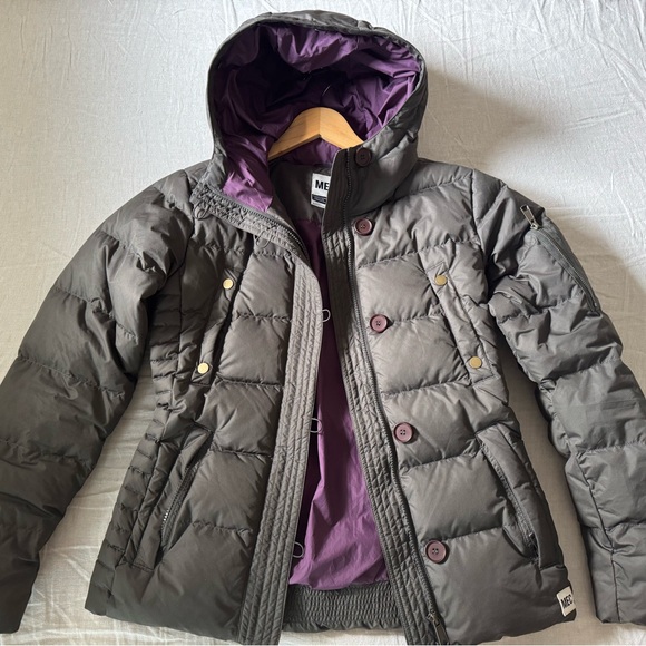 MEC Women's Dark Green Down-Filled Puffer with Purple Lining - Picture 1 of 10